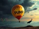 A deflating PUMP token balloon symbolizing Solana meme coin volatility after a failed token buyback.