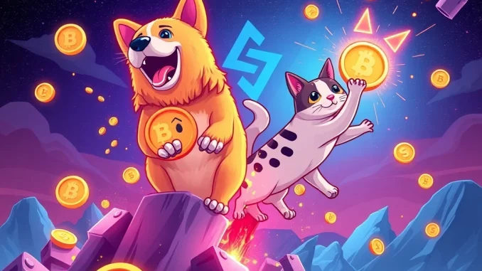 Chart showing the astonishing surge of Solana memecoins BONK and WIF, highlighting their explosive market performance.