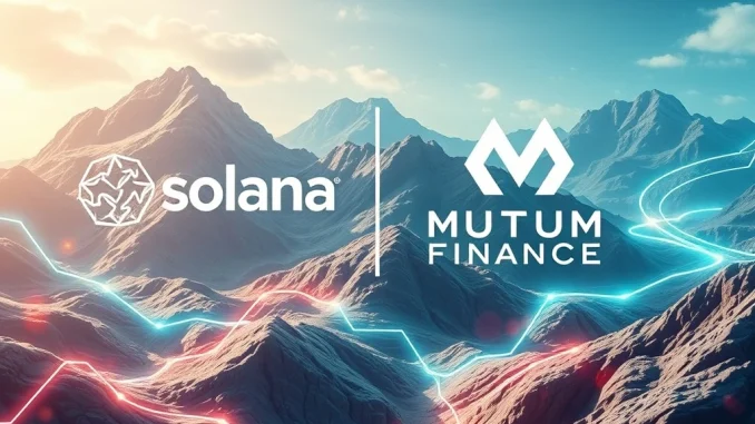 Solana and Mutuum Finance logos with DeFi growth projections