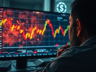 A chart showing a steep decline, symbolizing the Asymmetric Fund's collapse and the challenges faced by crypto funds amidst market volatility, highlighting key Solana news today.