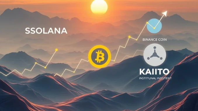Charts showing Solana's positive sentiment driven by institutional interest and tech upgrades.