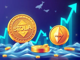 Solana and Stellar coins with rising price charts and whale activity