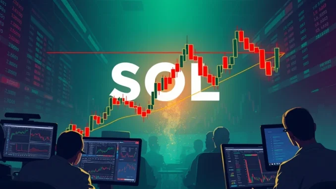 Solana price chart breaking critical support level in cryptocurrency market