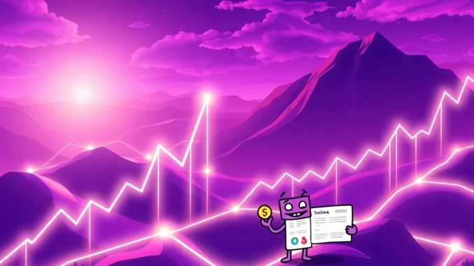 A visual representation of Solana's explosive growth in tokenized stocks, showcasing network expansion driven by memecoins.