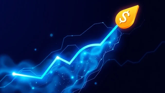 SOLV cryptocurrency token showing explosive price surge on digital market graph