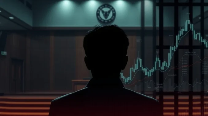 A visual metaphor for financial downfall in South Korea, highlighting the severe consequences of misusing funds in crypto futures trading.