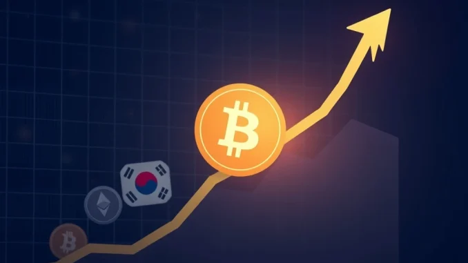 A financial chart showing significant growth in South Korea Pension Fund's crypto stock holdings, highlighting institutional investment.