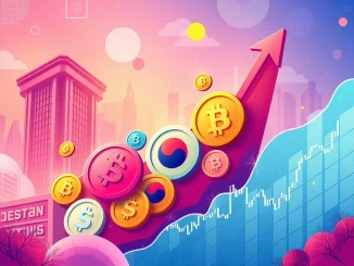 Charts showing the significant increase in South Korea stablecoin trading volume amidst a broader crypto market rebound.