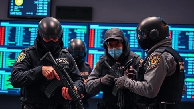 Spanish police arresting suspects in a $540M crypto scam operation