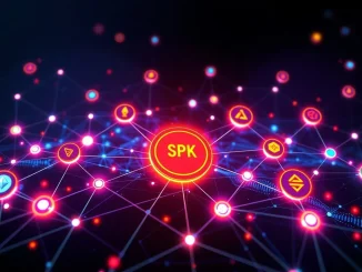 Visualizing the phenomenal growth and interconnectedness of the SPK token ecosystem, highlighting major protocol upgrades and cross-chain liquidity.