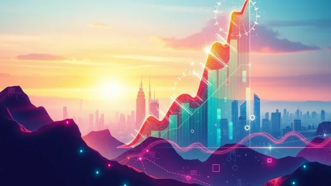 A dynamic chart showing an explosive SPK token surge with an upward arrow, representing significant crypto market momentum and investor interest.