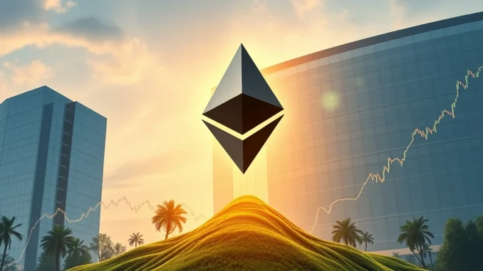 Charts showing significant positive net inflows for Spot ETH ETFs, symbolizing growth and institutional interest in Ethereum investments.