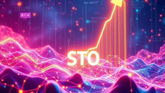 A visual representation of STO Token's explosive 833% crypto surge, depicting rapid growth and strategic blockchain developments.