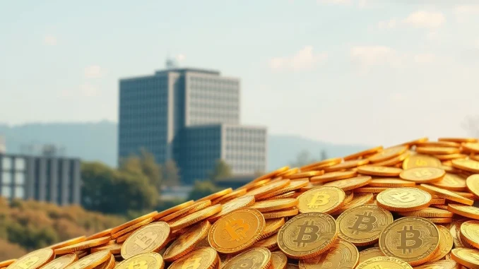 Strategy Bitcoin Holdings Soar: Company Bolsters Reserves with $18M BTC Purchase Strategy Bitcoin acquisition: Digital representation of BTC coins signifying corporate Bitcoin holdings and investment strategy.