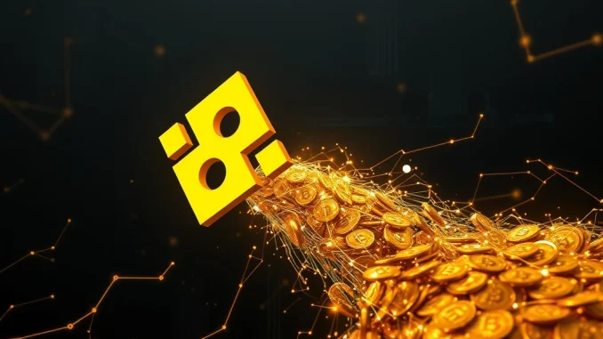 Visualizing a significant BTC transfer of digital assets moving from a known exchange like Binance to an anonymous wallet.