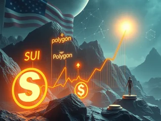 Visualizing the transformative impact of the Genius Act on the US crypto market, with Sui, Polygon, and Cronos charts surging dramatically.