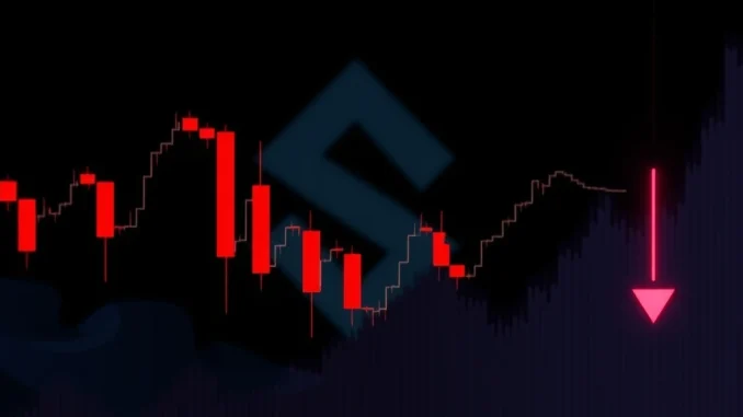 Chart illustrating the significant Sui price plunge and bearish market conditions for SUIUSDT.