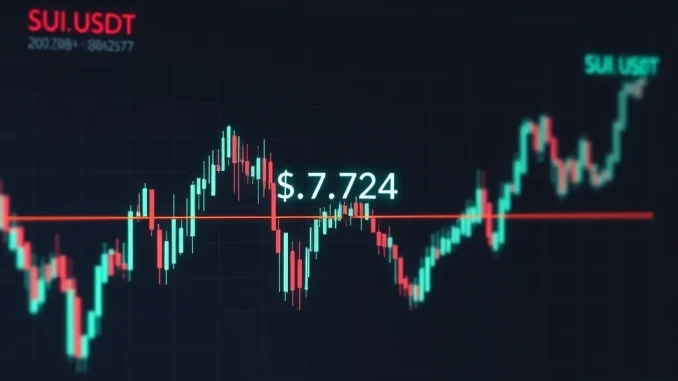 Sui (SUIUSDT) price stagnation on a digital trading chart