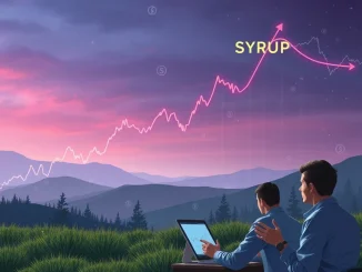 Graph showing a dramatic SYRUP crypto price drop, illustrating extreme market volatility and investor concern.