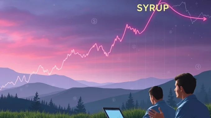 Graph showing a dramatic SYRUP crypto price drop, illustrating extreme market volatility and investor concern.