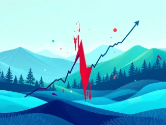 A visual representation of SYRUP crypto volatility, showing a dramatic price crash but also its underlying long-term growth.