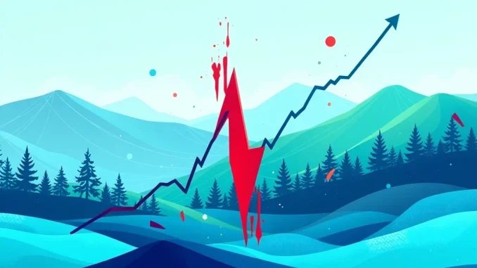A visual representation of SYRUP crypto volatility, showing a dramatic price crash but also its underlying long-term growth.
