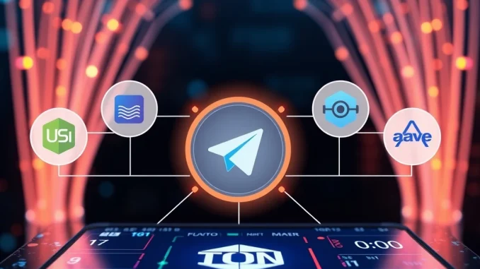 Telegram DeFi: Revolutionizing Access with Tac Mainnet's Groundbreaking Launch An illustration depicting the seamless integration of Telegram DeFi through the Tac Mainnet, bridging EVM DApps to the TON ecosystem, symbolizing enhanced user access.