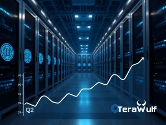 TeraWulf Bitcoin mining operations, showing Q2 performance metrics and digital currency focus.