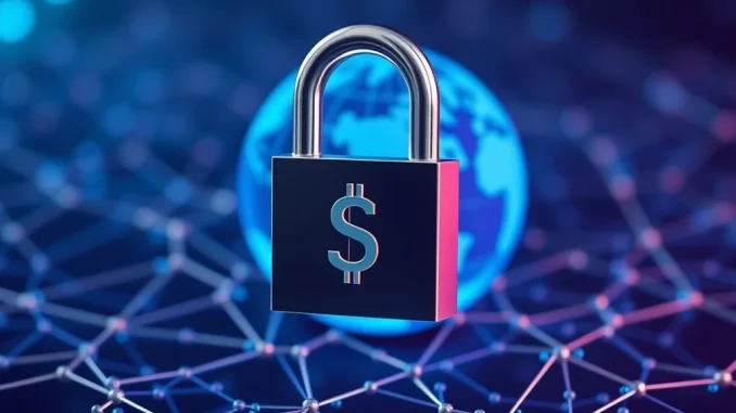 Tether Freeze: A Decisive Blow Against Terror Financing in Crypto Tether freeze action depicted as a digital padlock securing blockchain funds, symbolizing crucial steps against terror financing.