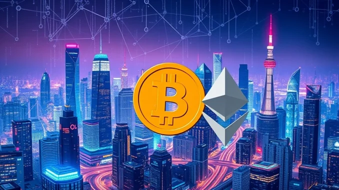 Visualizing Tether investments expanding across key sectors like Bitcoin mining and AI, driving decentralized finance.