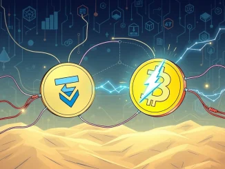 A visual representation of Tether's integration with the Lightning Network, symbolizing rapid Bitcoin and USDT transactions facilitated by the Wallet Development Kit.