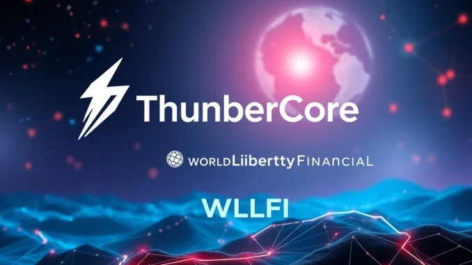 ThunderCore logo alongside WLFI logo, symbolizing their upcoming collaboration in the DeFi space, hinting at the Trump-linked project's impact.