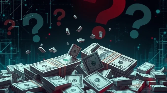 Digital bonds falling, representing the shocking plunge in tokenized treasuries amid market volatility and regulatory uncertainty.