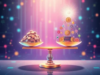 A balanced scale showing contributions outweighing capital, symbolizing improved tokenomics for robust crypto ecosystems.