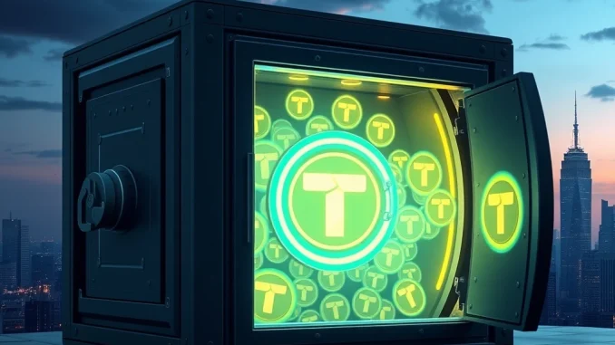 A digital representation of the Toncoin logo surrounded by abstract financial symbols, depicting the $400M crypto treasury initiative and its impact on institutional adoption.