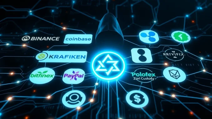 Visualizing the TRM Labs Beacon Network protecting cryptocurrency security by uniting exchanges against crypto crime.