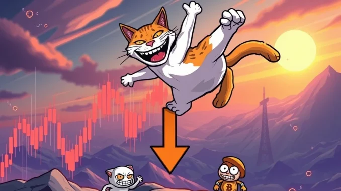 A victorious Troller Cat character soaring above a crypto chart, symbolizing its impressive crypto gains and structured presale strategy.