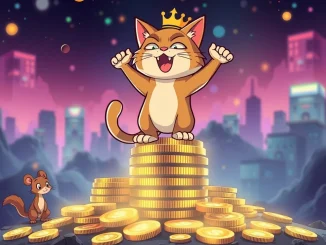 Triumphant Troller Cat cartoon symbolizing its massive ROI in the crypto presale market.