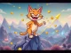A cartoon Troller Cat meme coin character confidently stands on a rising crypto chart, symbolizing its projected surge and innovative tokenomics.