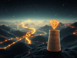 A visual representation of TRON's remarkable blockchain transactions and stablecoin ecosystem expansion in H1 2025.