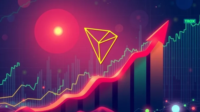 A chart showing Tron TRX price gains, highlighting the remarkable profitability for TRX holders and the network's strong growth.