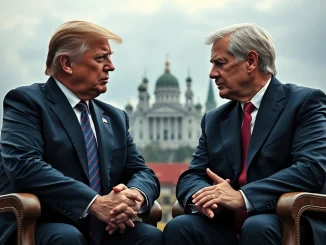 President Trump and President Zelensky during critical discussions about the Ukraine conflict, highlighting Trump's ceasefire rejection.