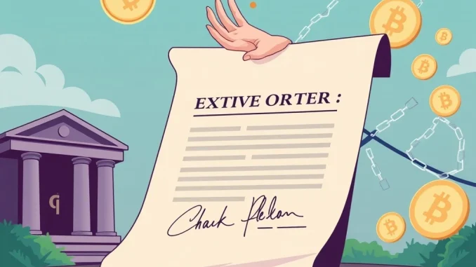 A signed document representing the Trump Debanking Order, signaling a new era for financial regulation and crypto banking.