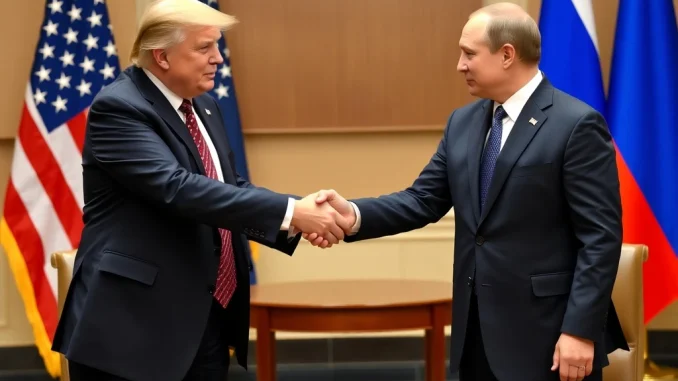 Presidents Trump and Putin engage in a significant **Trump Putin meeting** in Anchorage, symbolizing high-level diplomatic efforts.