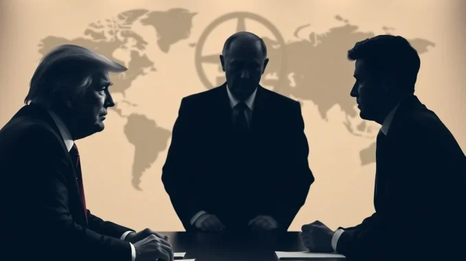 A visual representation of a crucial Trump-backed meeting between Putin and Zelenskyy, symbolizing efforts towards global peace.