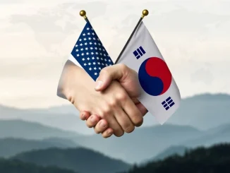 Illustrative image showing the complex US-South Korea trade relationship, symbolizing potential renegotiation of the Trump South Korea deal.