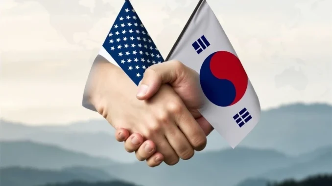 Illustrative image showing the complex US-South Korea trade relationship, symbolizing potential renegotiation of the Trump South Korea deal.