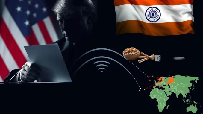 Donald Trump signing an executive order imposing tariffs, symbolizing the economic shockwave of new Trump tariffs on Indian imports.
