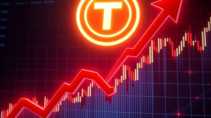 Dramatic TUT token price crash shown on volatile cryptocurrency market chart