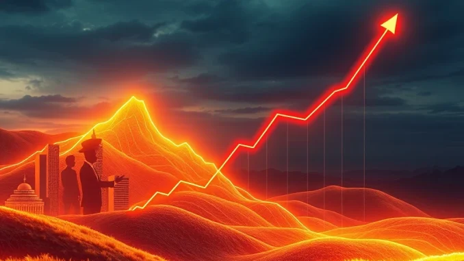 TUT Token's Astonishing 476% Surge: Igniting Institutional Crypto Adoption A chart showing the dramatic rise of TUT token's price, symbolizing the impact of institutional crypto adoption and regulatory clarity.